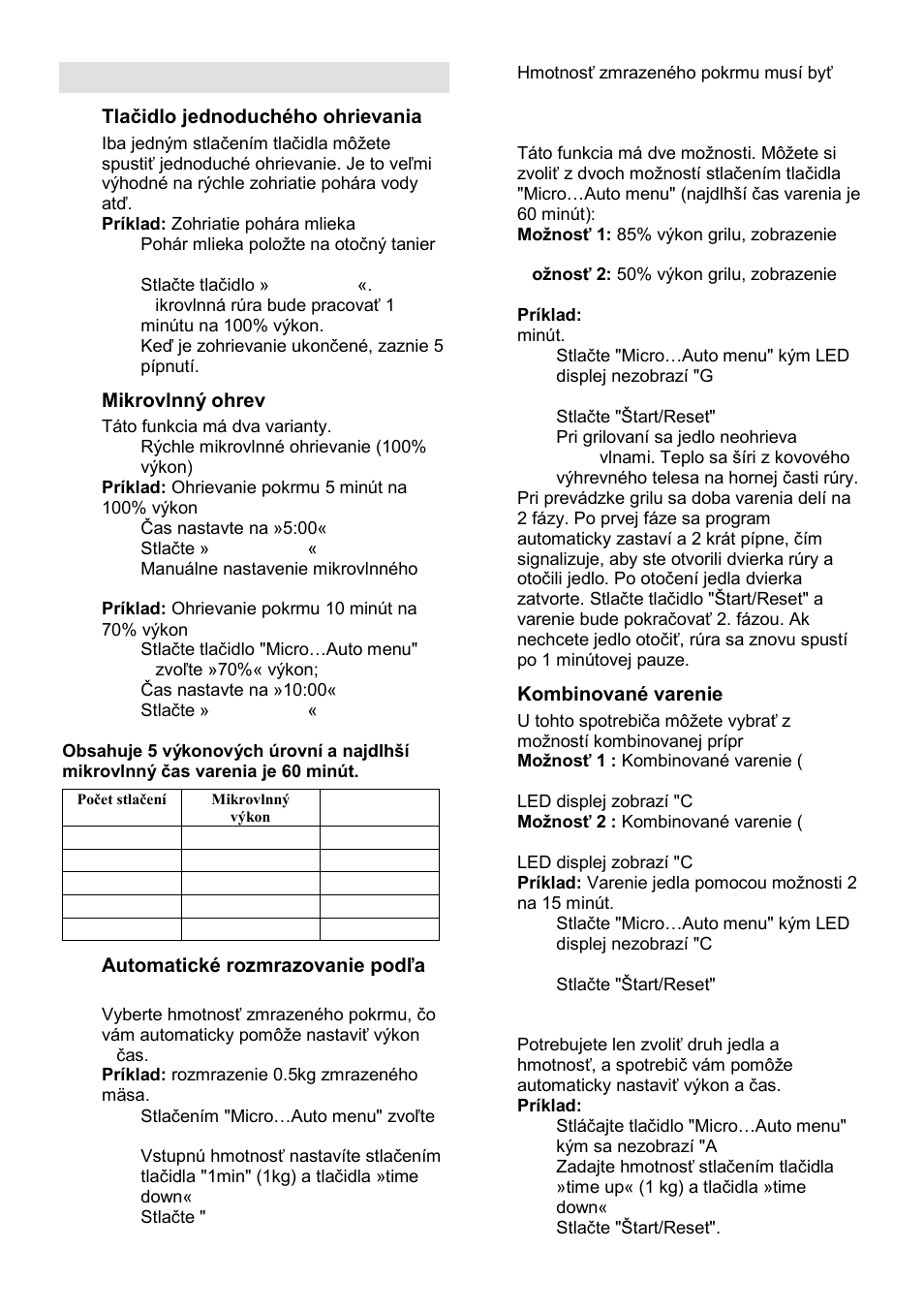 Pokyny k obsluhe | Gorenje GMO-23 A User Manual | Page 82 / 169