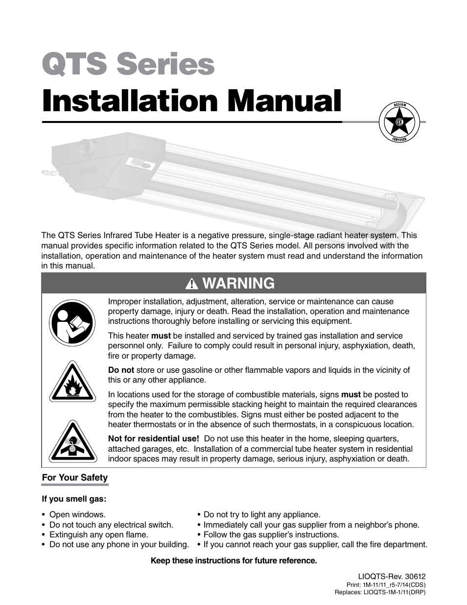 Detroit Radiant Products Company QTS Series User Manual | 44 pages