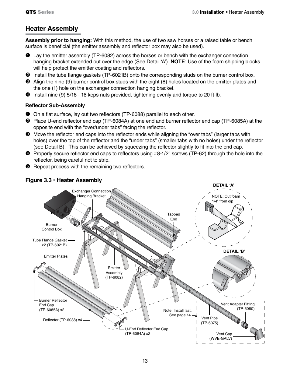 Heater assembly | Detroit Radiant Products Company QTS Series User Manual | Page 13 / 44