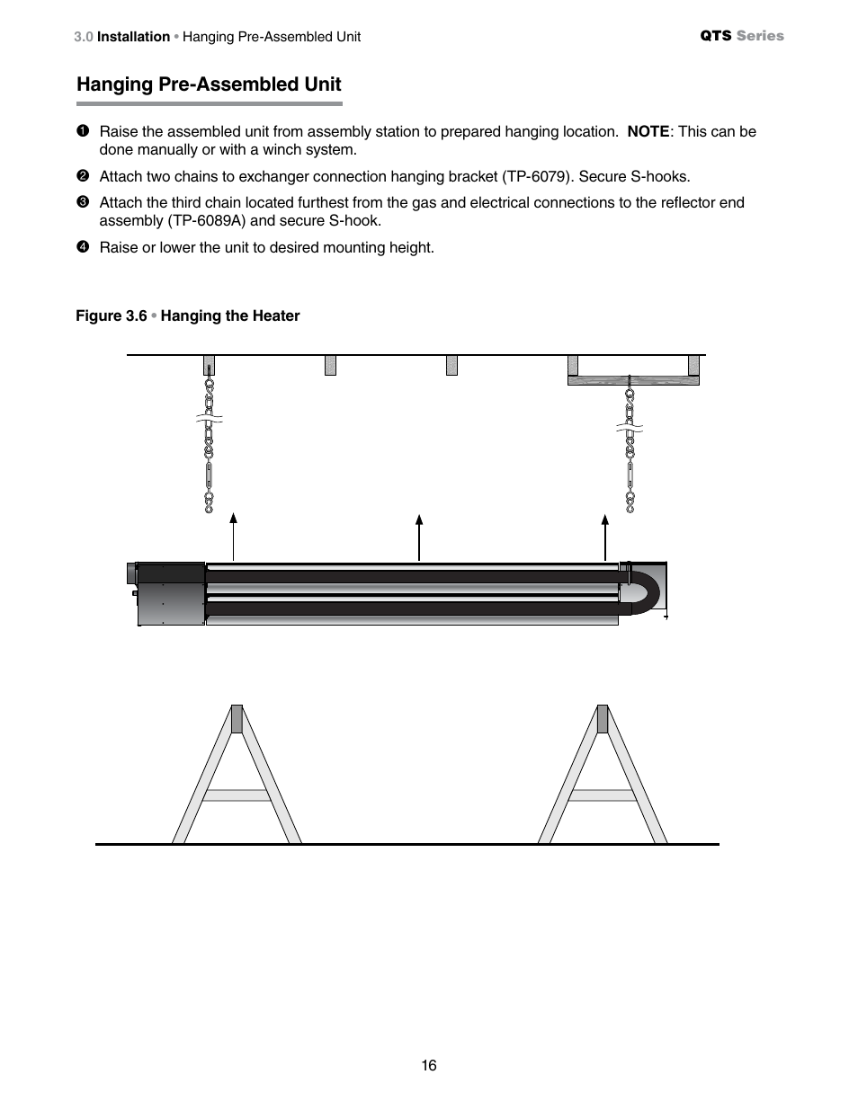 Hanging pre-assembled unit | Detroit Radiant Products Company QTS Series User Manual | Page 16 / 44