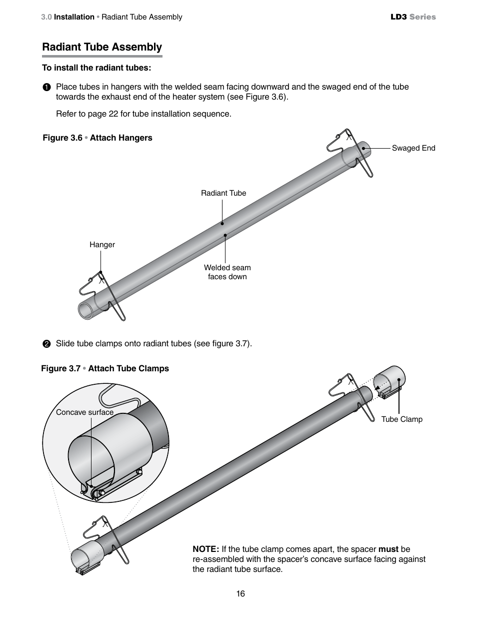 Radiant tube assembly | Detroit Radiant Products Company LD3 Series User Manual | Page 16 / 60