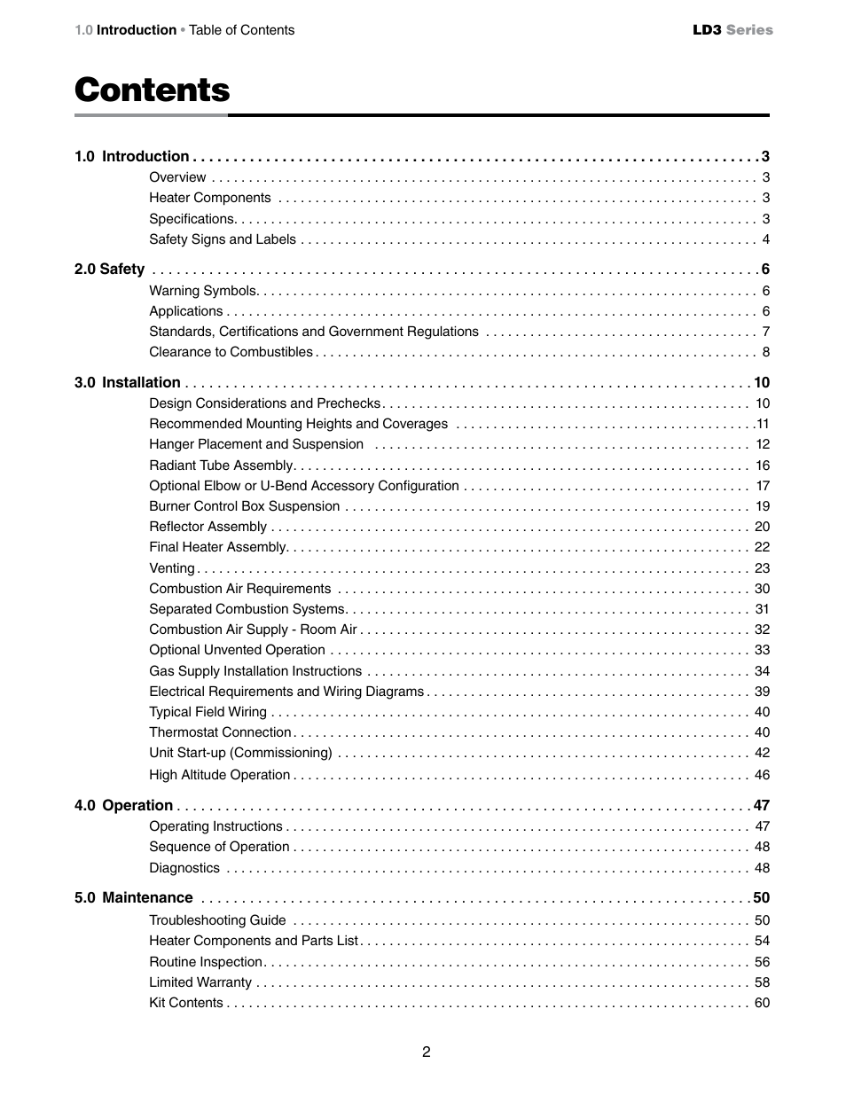 Detroit Radiant Products Company LD3 Series User Manual | Page 2 / 60
