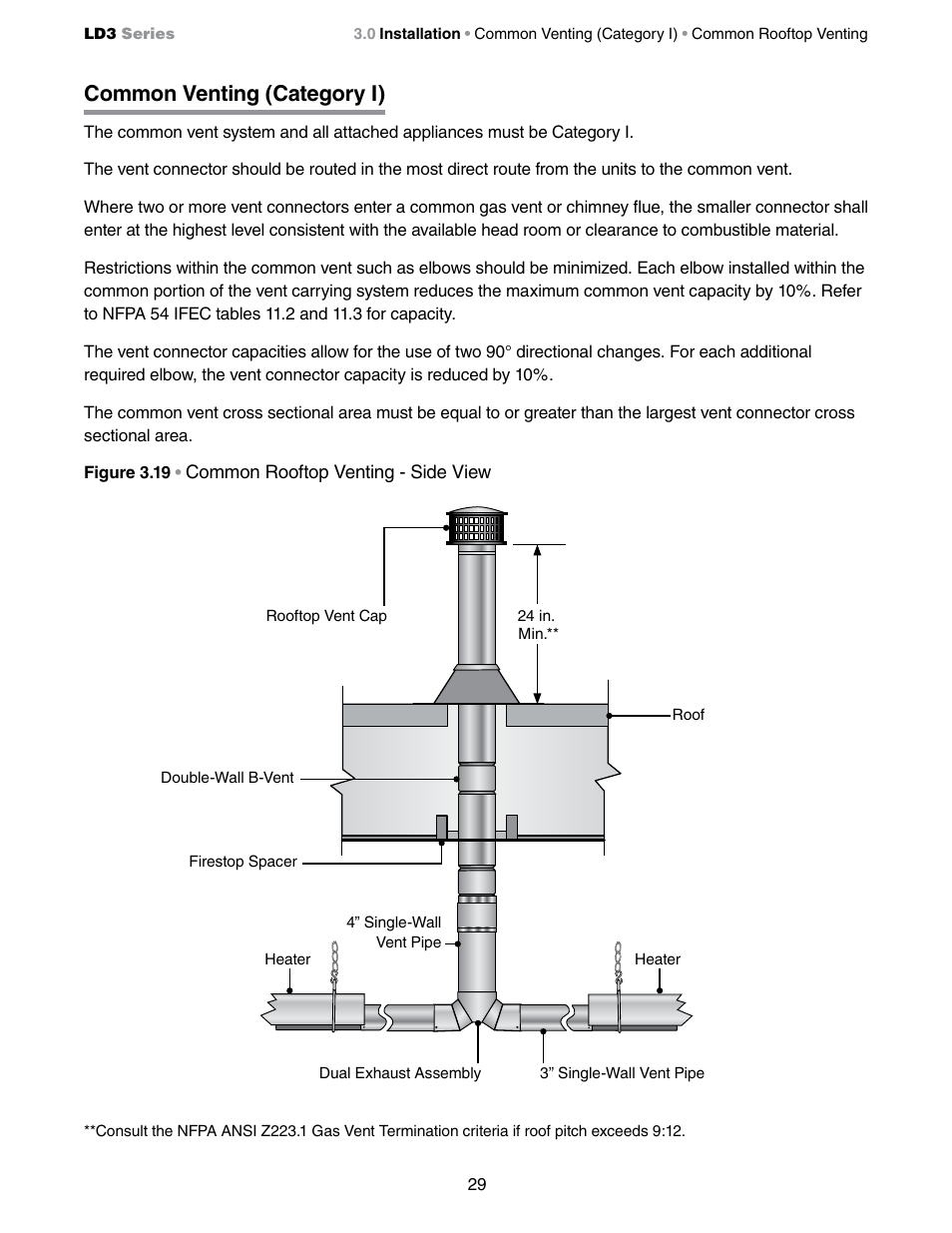 Common venting (category i) | Detroit Radiant Products Company LD3 Series User Manual | Page 29 / 60