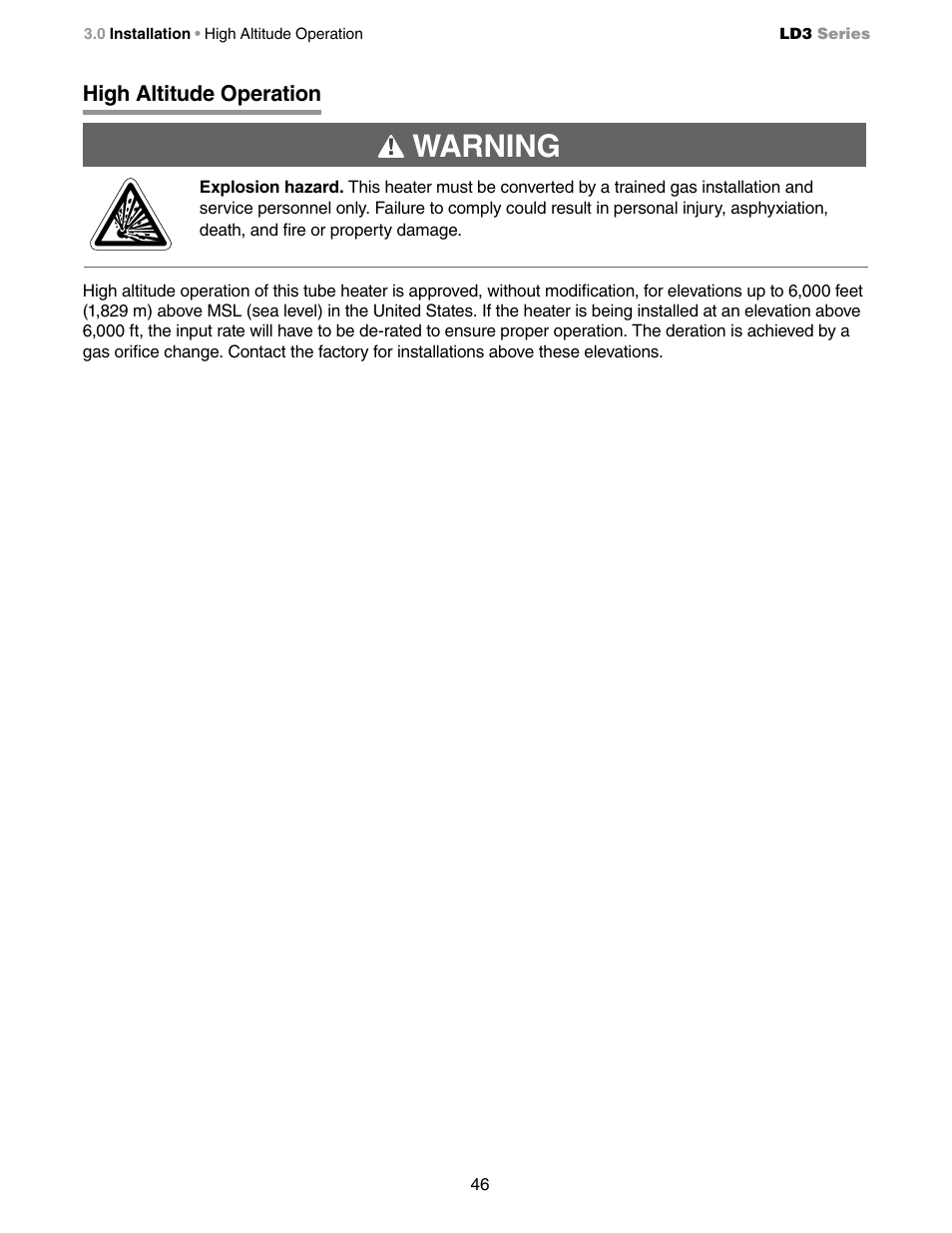 Warning | Detroit Radiant Products Company LD3 Series User Manual | Page 46 / 60