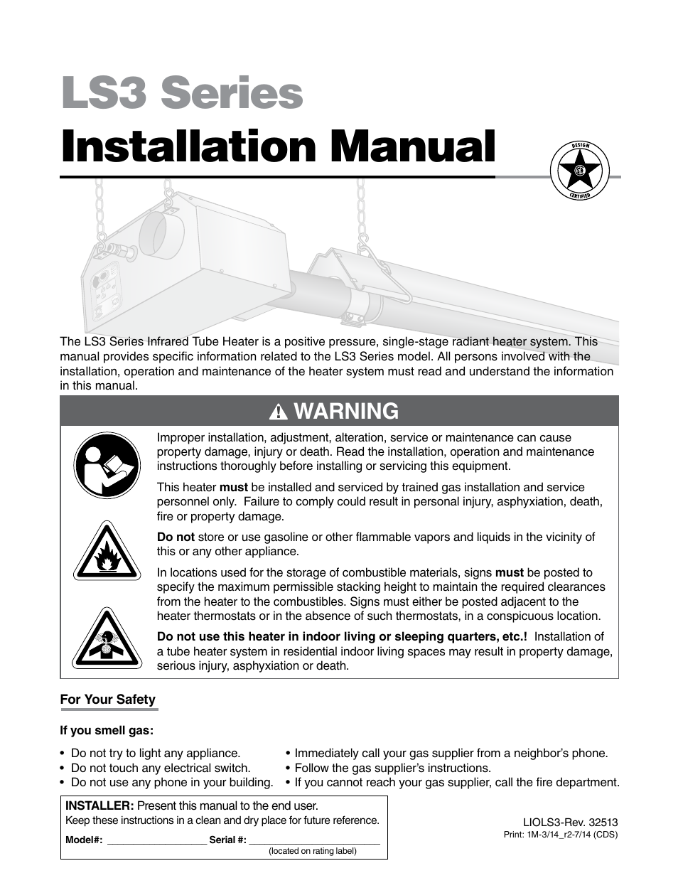 Detroit Radiant Products Company LS3 Series User Manual | 60 pages
