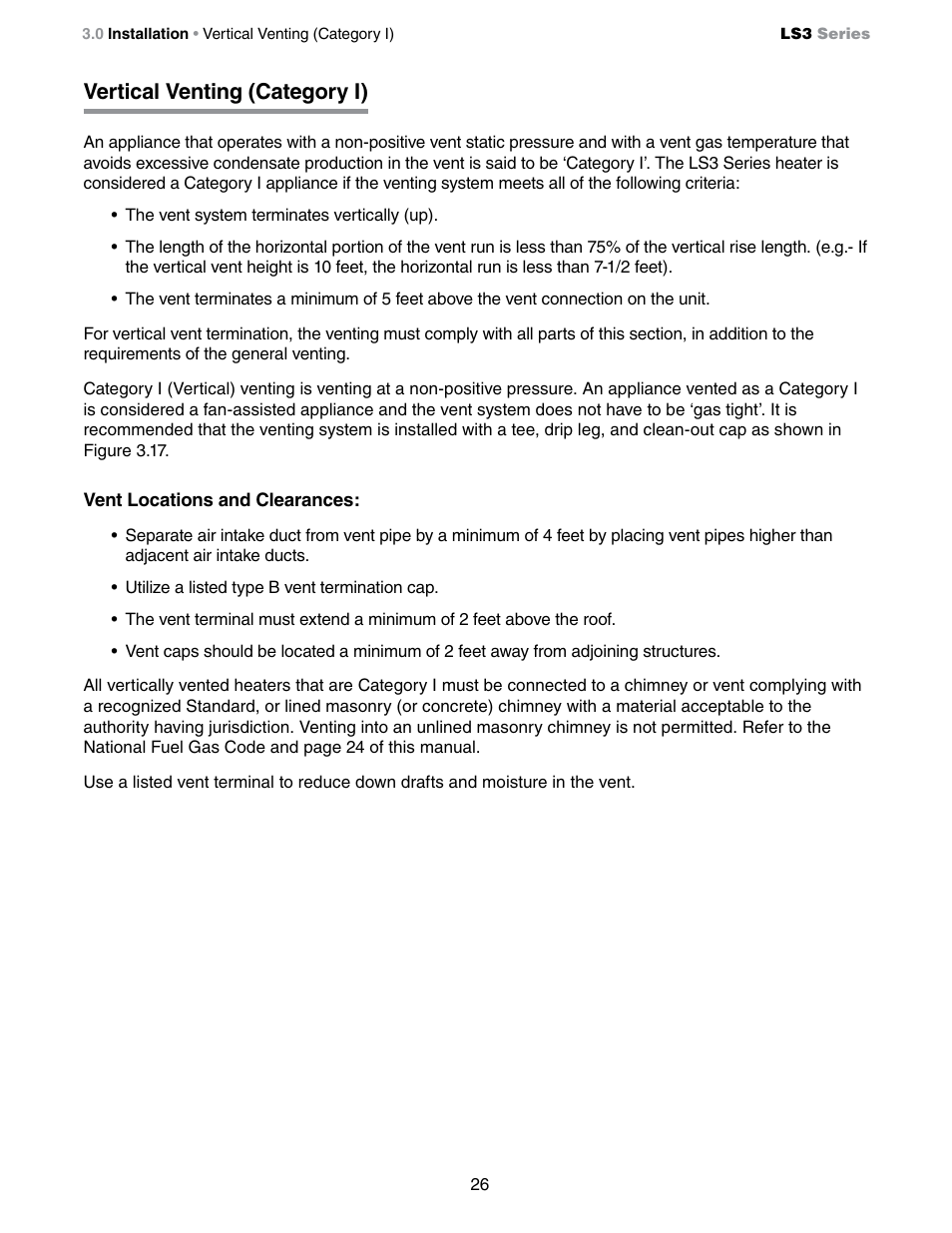 Vertical venting (category i) | Detroit Radiant Products Company LS3 Series User Manual | Page 26 / 60