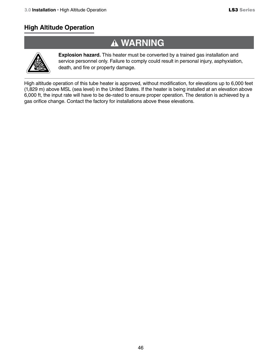 Warning | Detroit Radiant Products Company LS3 Series User Manual | Page 46 / 60