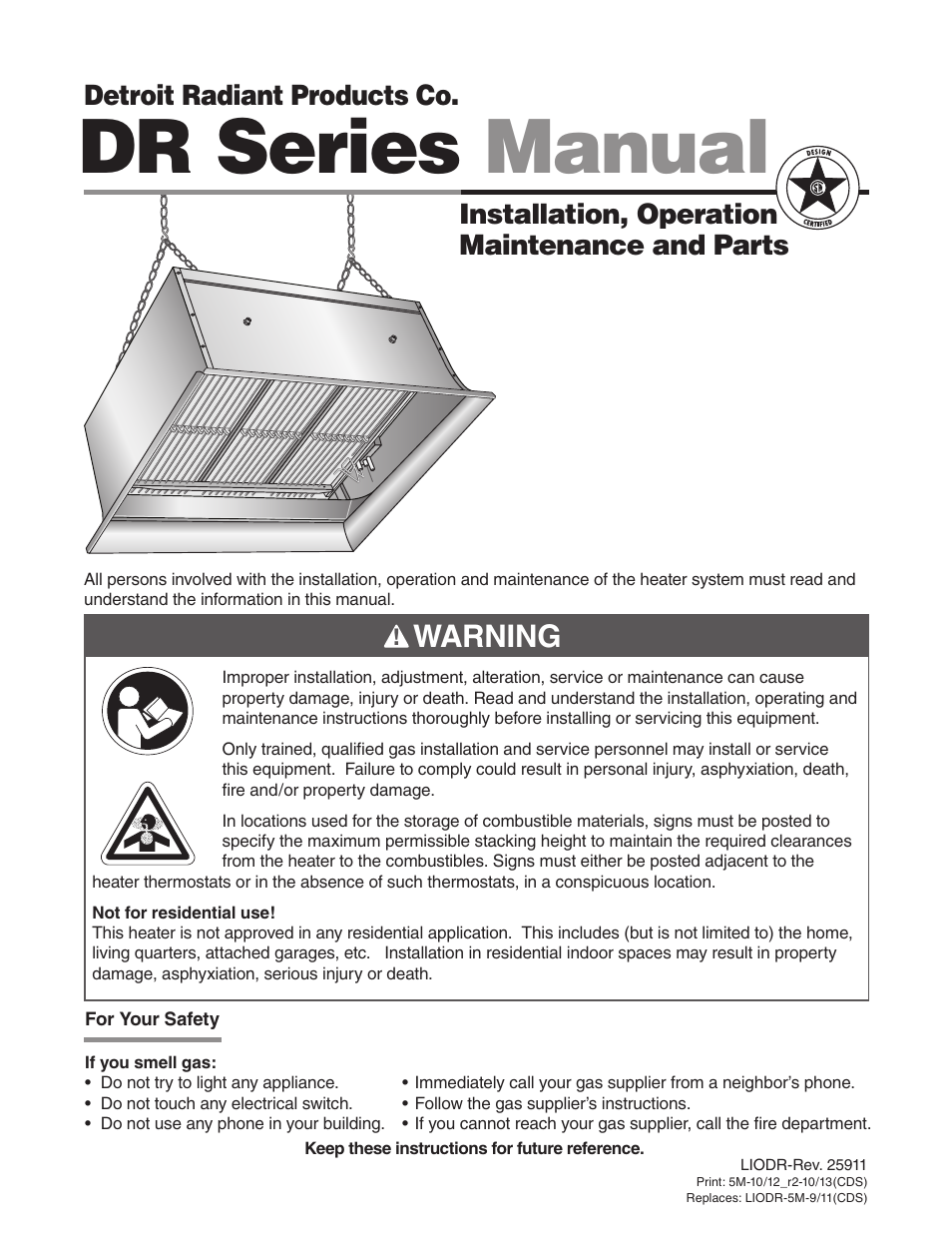 Detroit Radiant Products Company DR Series User Manual | 24 pages