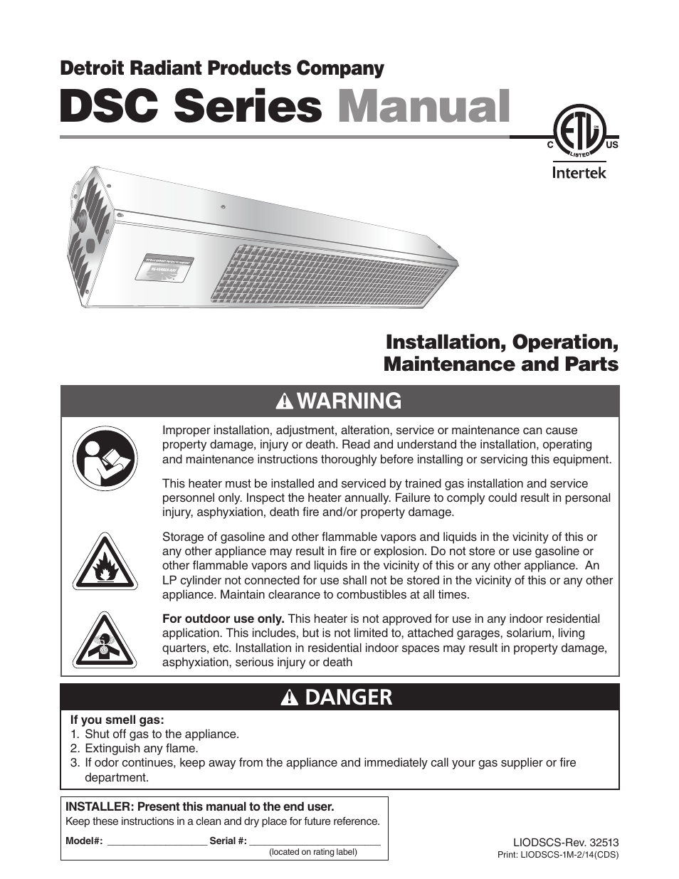 Detroit Radiant Products Company DSC Series User Manual | 28 pages