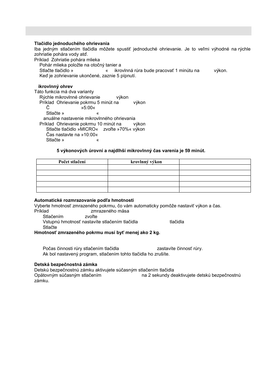 Pokyny k obsluhe | Gorenje GMO-20 DW User Manual | Page 71 / 97