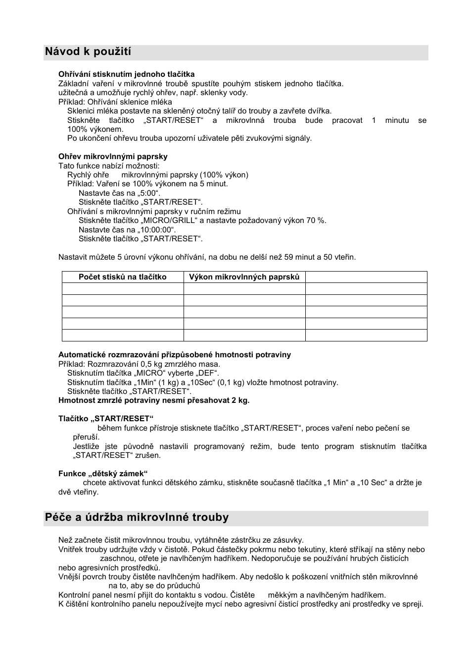 Návod k pouņití, Péţe a údrņba mikrovlnné trouby | Gorenje GMO-20 DW User Manual | Page 77 / 97