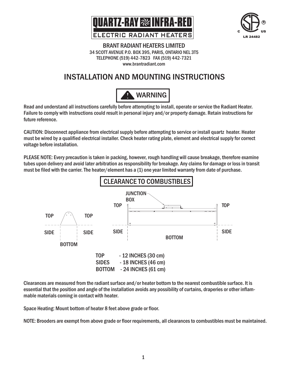 Detroit Radiant Products Company BAH Series User Manual | 3 pages