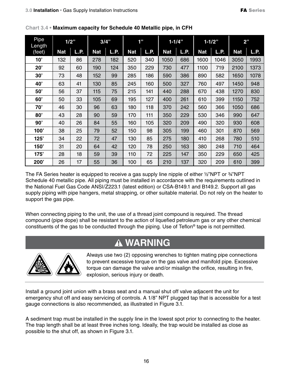 Warning | Detroit Radiant Products Company FA Series User Manual | Page 16 / 56
