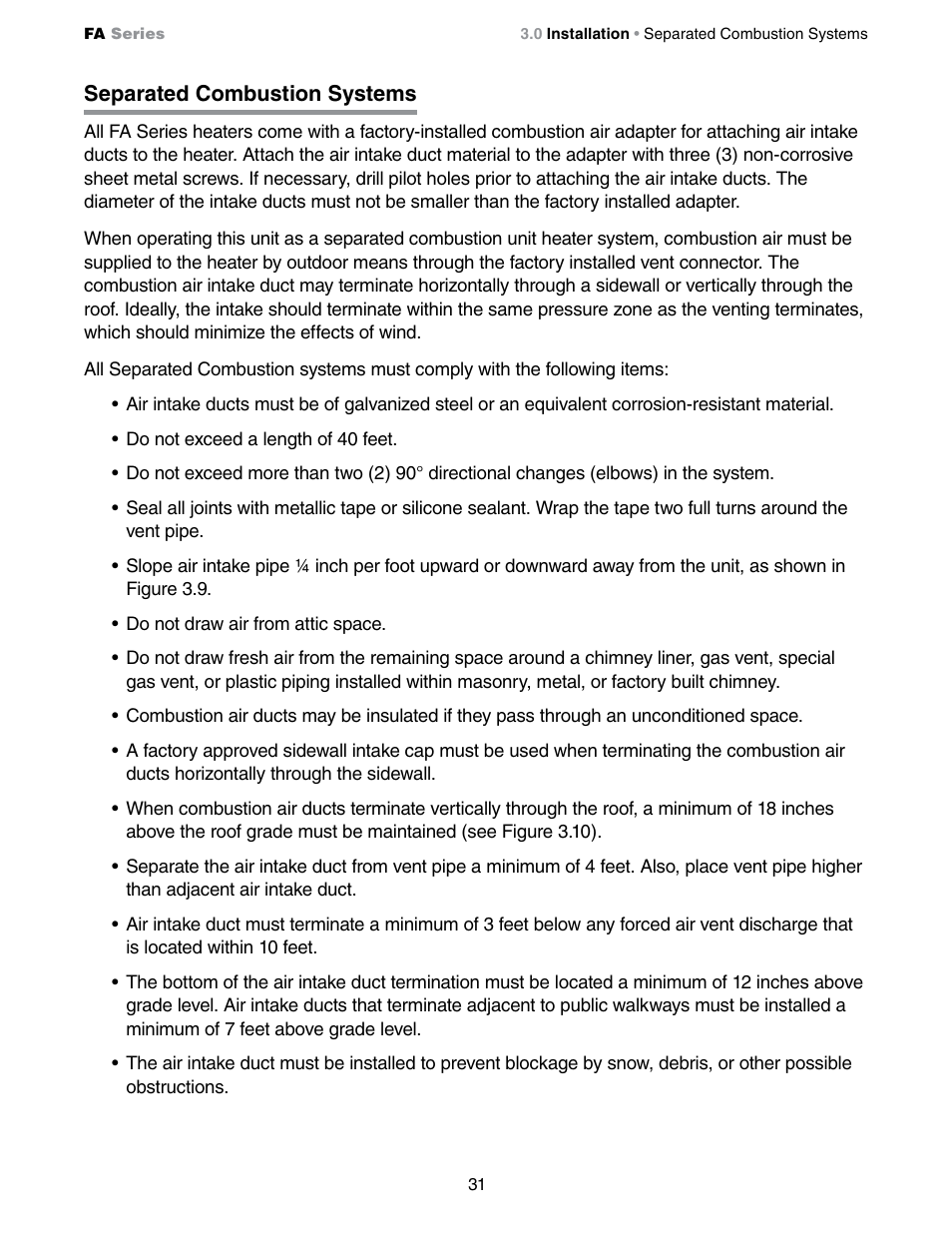 Separated combustion systems | Detroit Radiant Products Company FA Series User Manual | Page 31 / 56