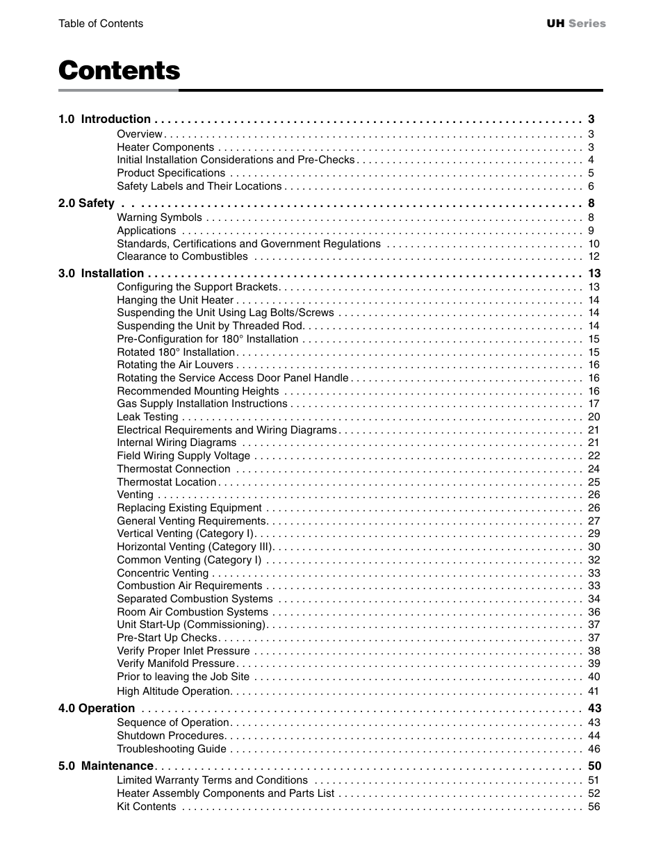 Detroit Radiant Products Company UH Series User Manual | Page 2 / 56