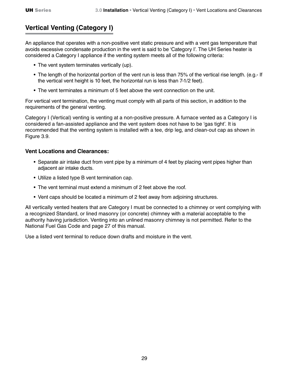 Vertical venting (category i) | Detroit Radiant Products Company UH Series User Manual | Page 29 / 56