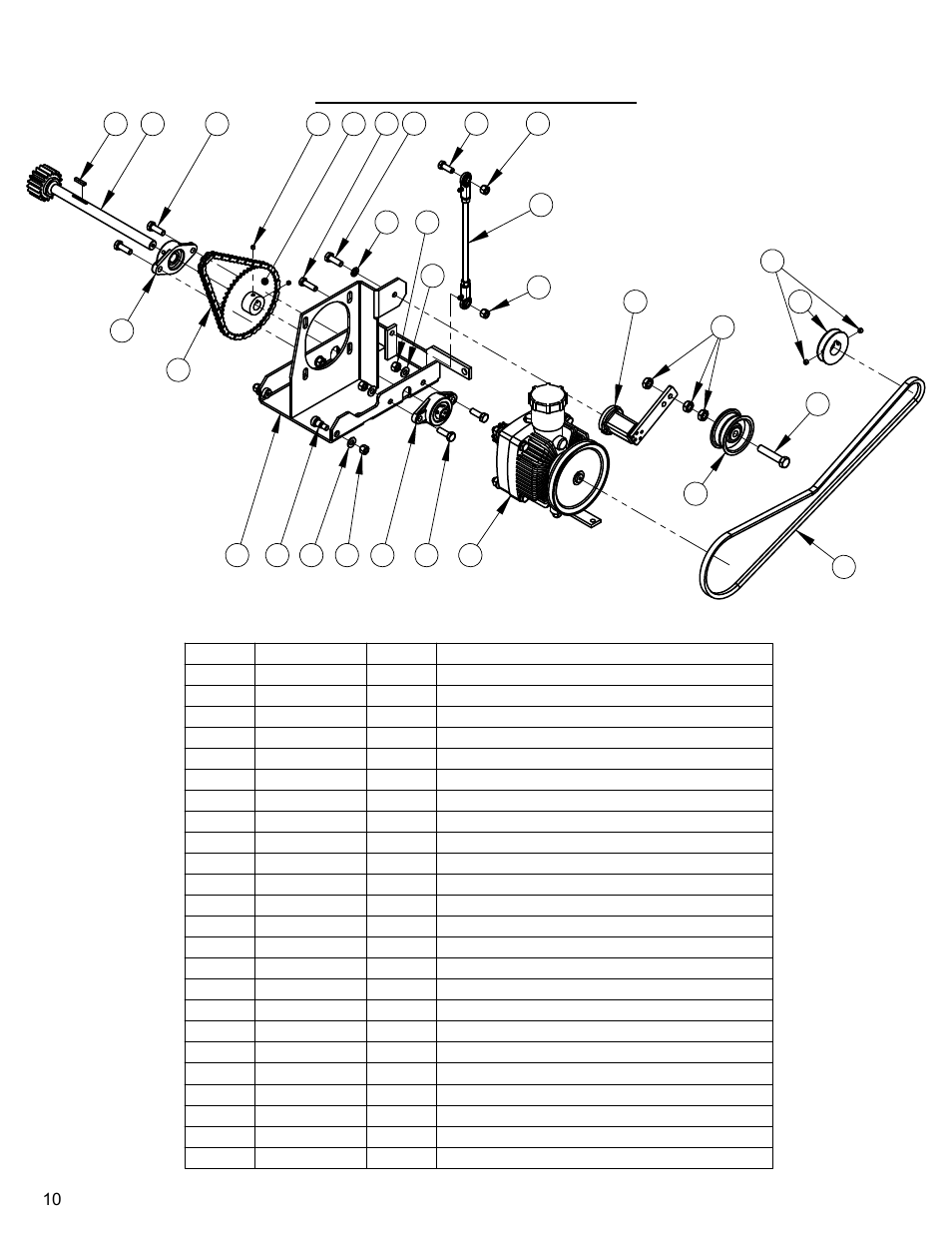 Rear drive assembly, Rear, Drive | Assembly | Diamond Products CG-1 Mini Groover User Manual | Page 10 / 32