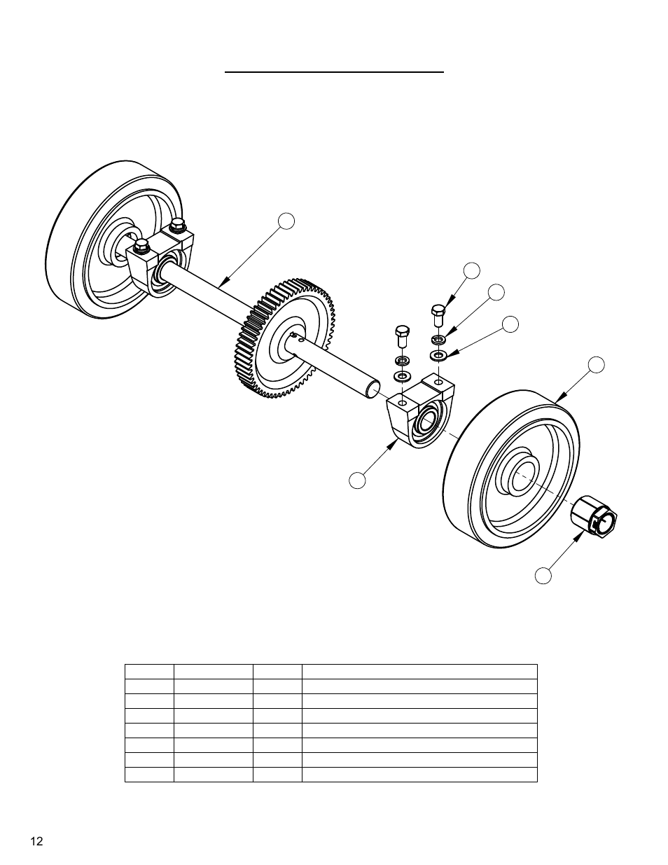 Rear axle assembly | Diamond Products CG-1 Mini Groover User Manual | Page 12 / 32