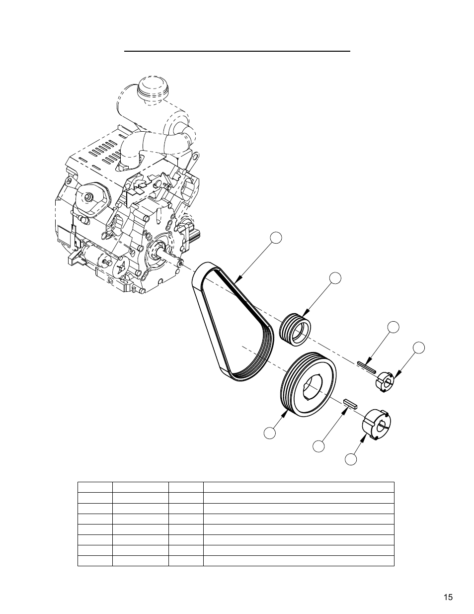 Belt drive assembly (honda), Belt drive assembly, 24hp honda | Diamond Products CG-1 Mini Groover User Manual | Page 15 / 32