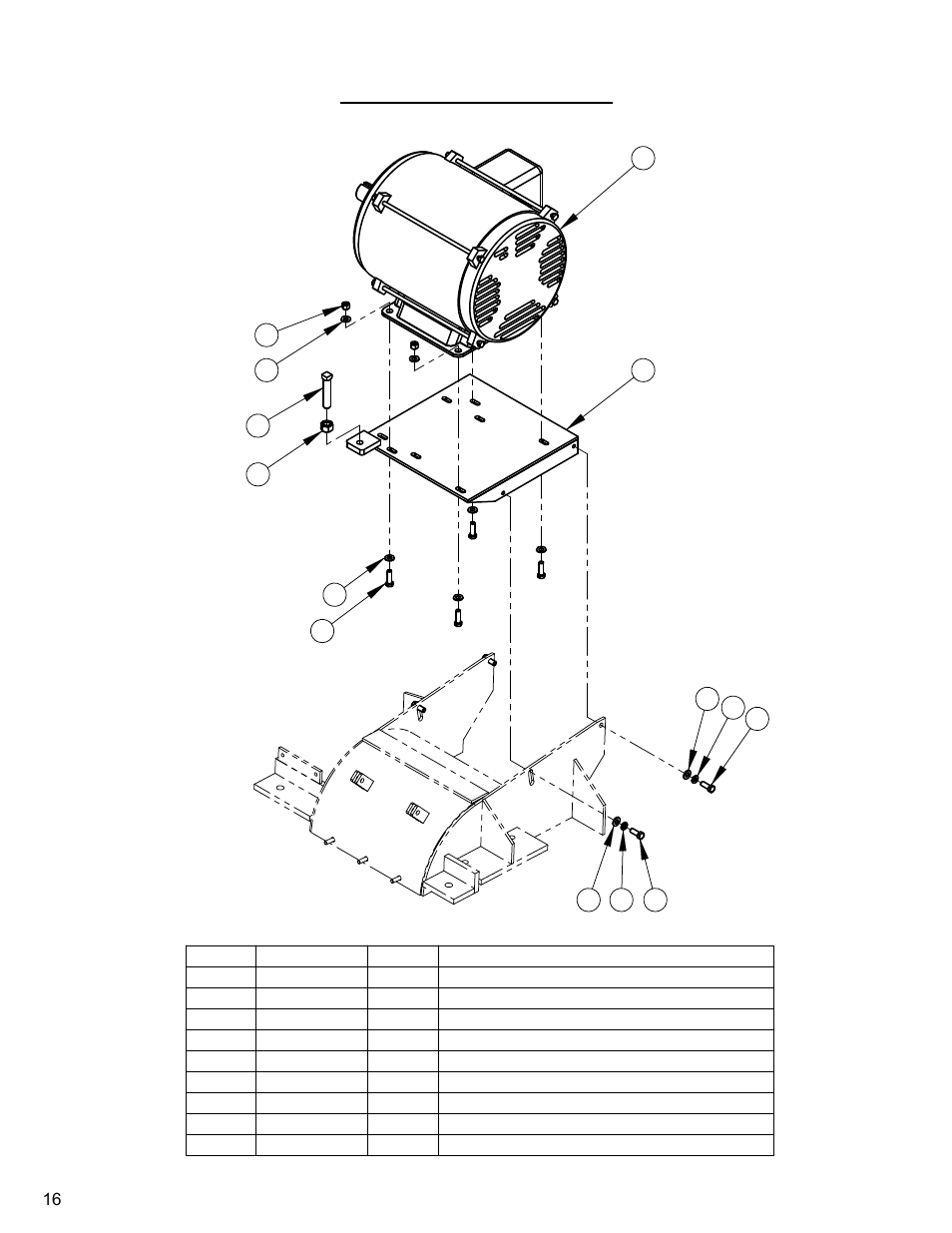 Motor assembly (marathon), Motor, Assembly | Diamond Products CG-1 Mini Groover User Manual | Page 16 / 32