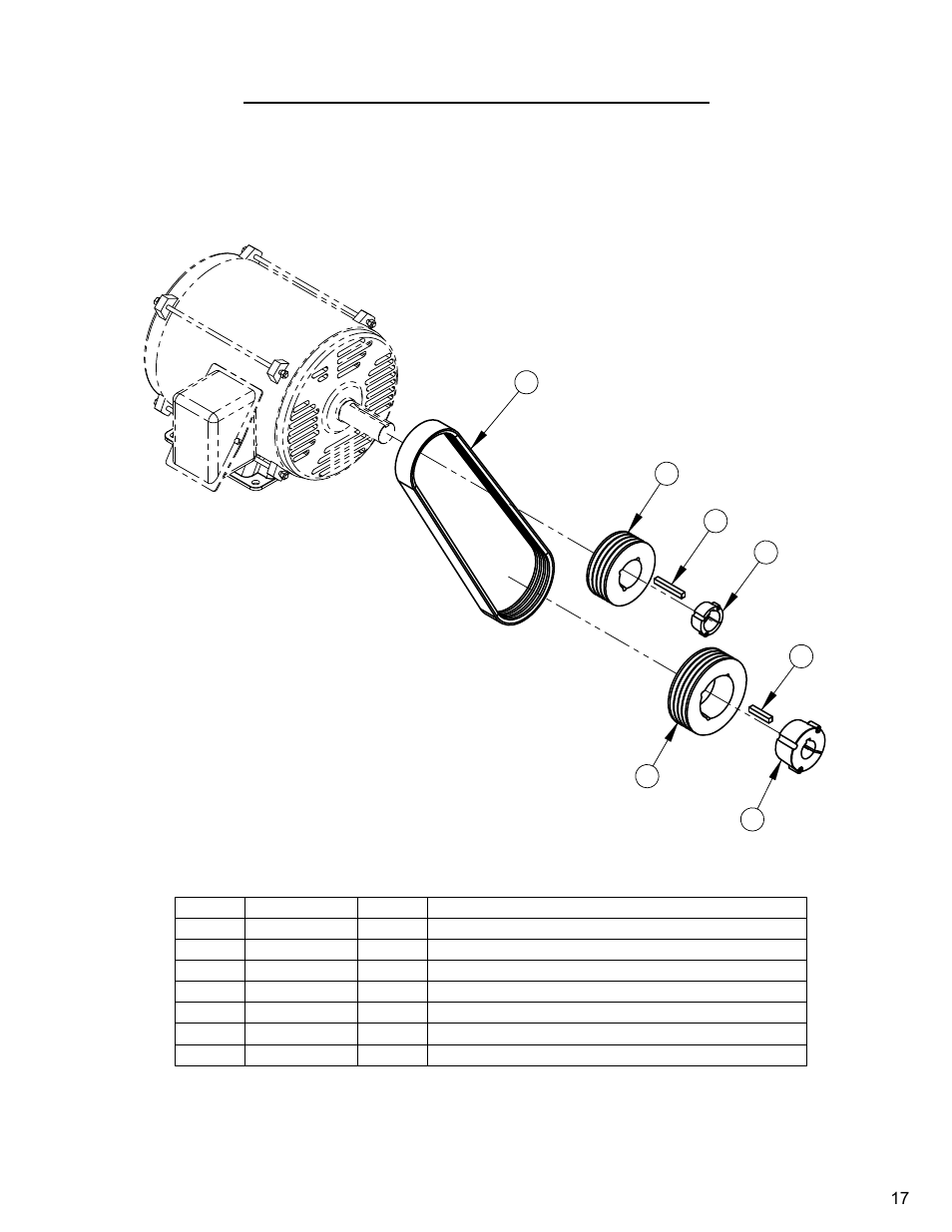 Belt drive assembly (marathon), Belt drive assembly, 15hp electric | Diamond Products CG-1 Mini Groover User Manual | Page 17 / 32