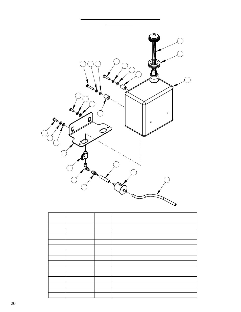 Fuel tank assembly, pre 2011, Fuel tank assembly (pre 2011) | Diamond Products CG-1 Mini Groover User Manual | Page 20 / 32