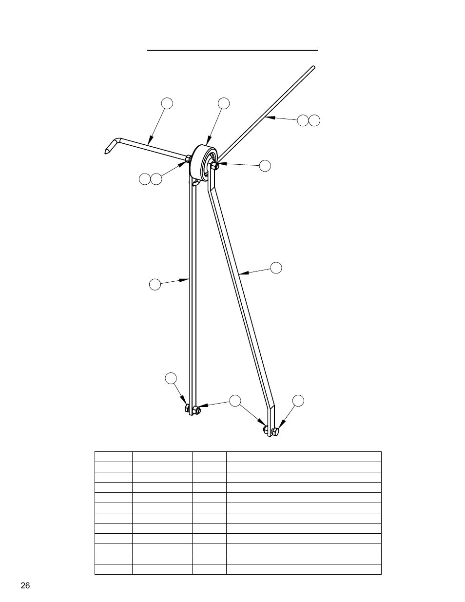 Front pointer assembly | Diamond Products CG-1 Mini Groover User Manual | Page 26 / 32