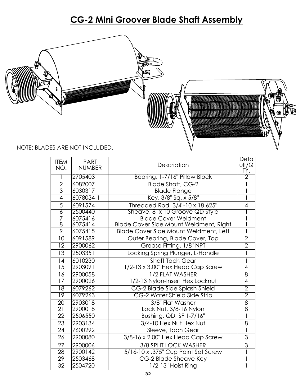 Sheet2, Drawing view11, Drawing view12 | Cg-2 mini groover blade shaft assembly | Diamond Products CG-2 Mini Groover User Manual | Page 34 / 56
