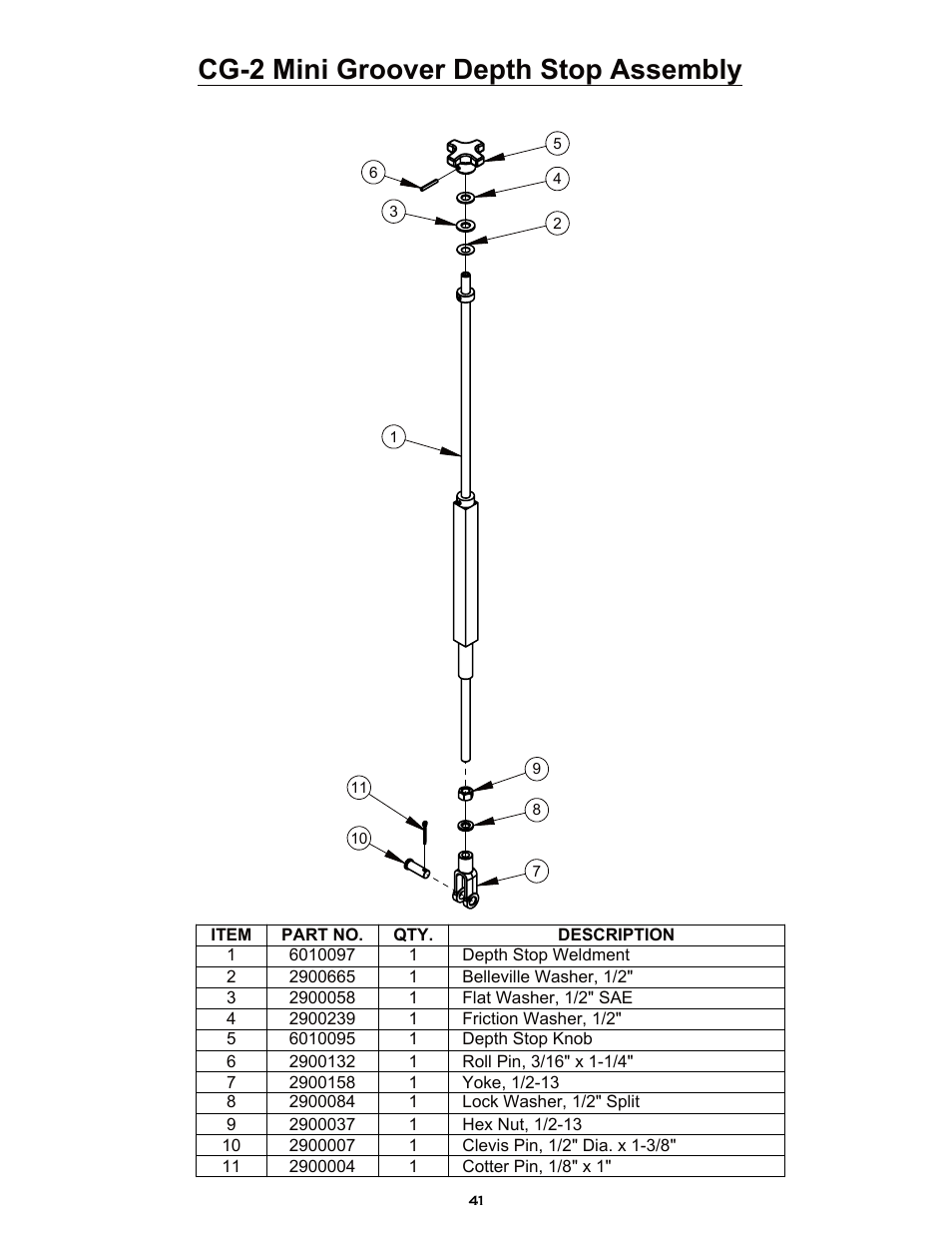 Cg-2 depth stop assembly, Sheet1, Drawing view1 | Cg-2 mini groover depth stop assembly | Diamond Products CG-2 Mini Groover User Manual | Page 43 / 56