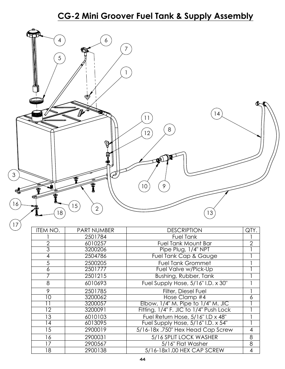 Cg-2 fuel tank assembly, Sheet1, Drawing view10 | Cg-2 mini groover fuel tank & supply assembly | Diamond Products CG-2 Mini Groover User Manual | Page 46 / 56