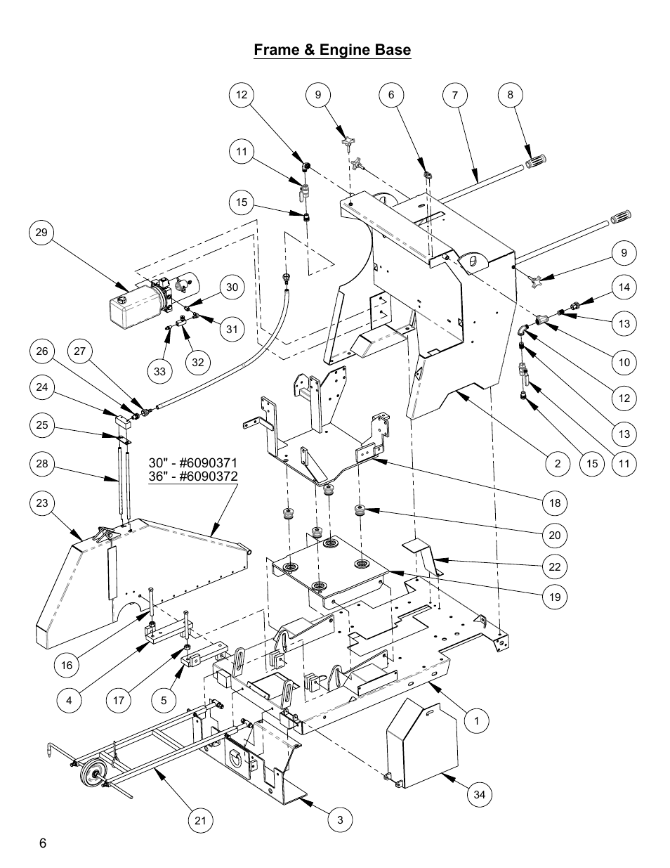 Frame & engine base | Diamond Products CC110D-SS User Manual | Page 6 / 40
