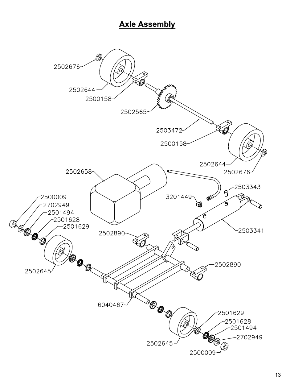 Axle assembly | Diamond Products CC110D-DC User Manual | Page 13 / 44