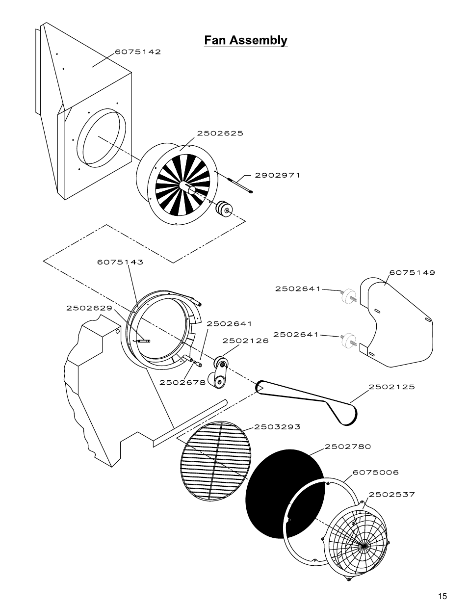 Fan assembly | Diamond Products CC110D-DC User Manual | Page 15 / 44