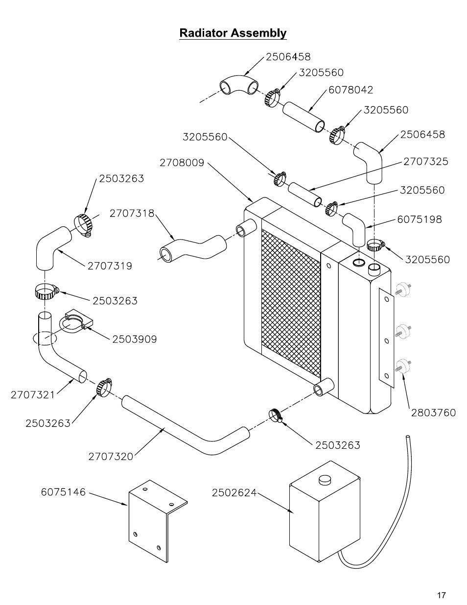 Radiator assembly | Diamond Products CC110D-DC User Manual | Page 17 / 44
