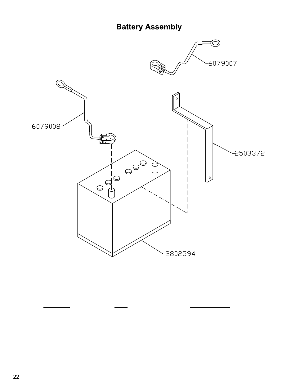Battery, Battery assembly | Diamond Products CC110D-DC User Manual | Page 22 / 44
