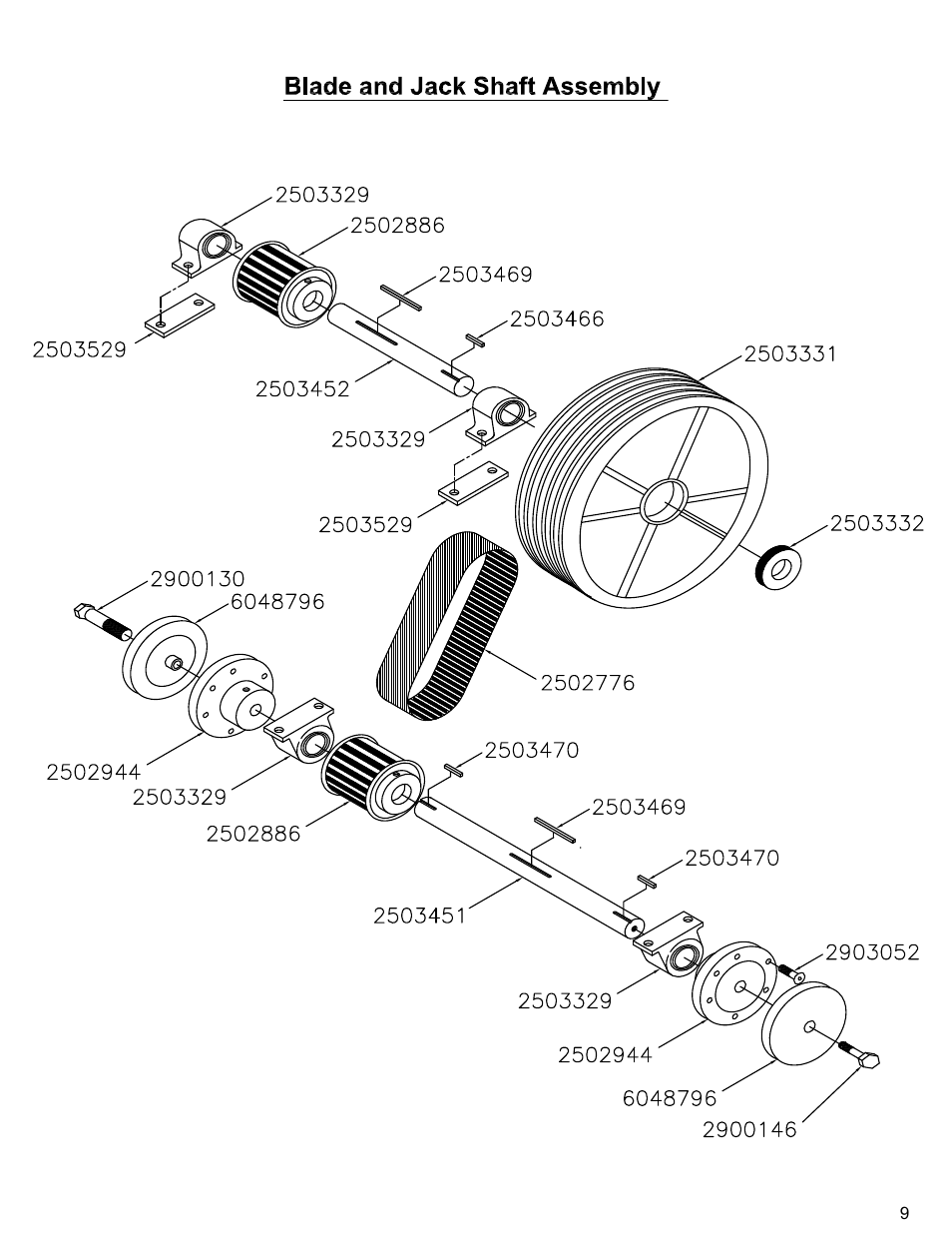 Blade & jackshaft assembly | Diamond Products CC110D-DC User Manual | Page 9 / 44
