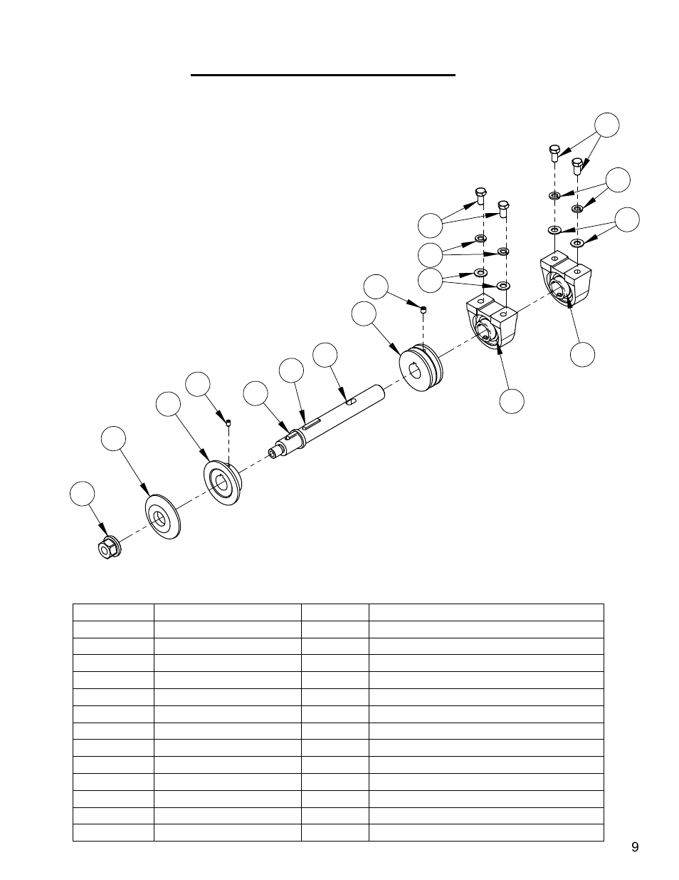 P9 blade shaft assembly | Diamond Products CC155 User Manual | Page 9 / 12