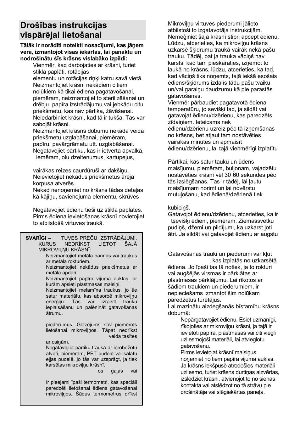 Drońības instrukcijas vispārējai lietońanai | Gorenje GMO-23 Ora Ito W User Manual | Page 150 / 175