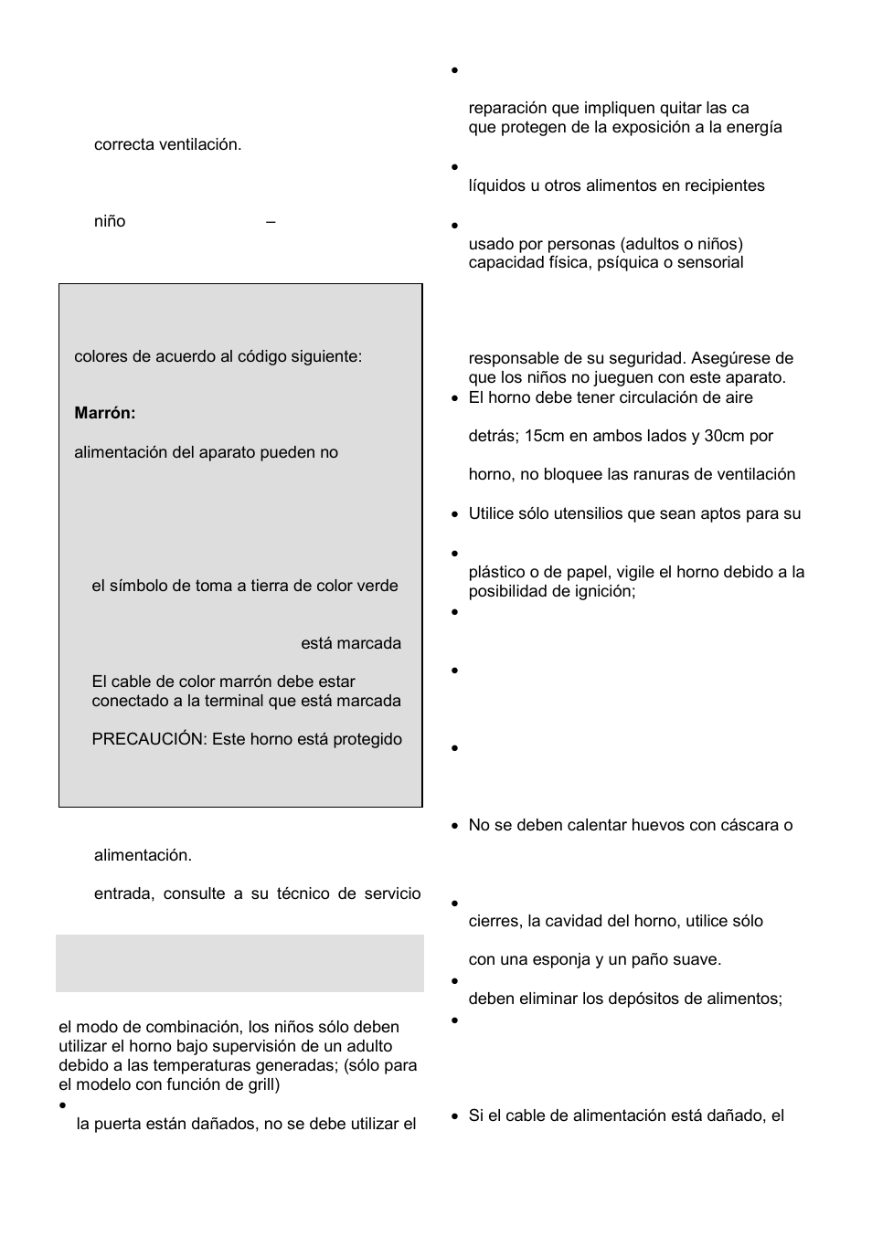 Instrucciones de seguridad importantes, Importante | Gorenje GMO-23 Ora Ito W User Manual | Page 170 / 175