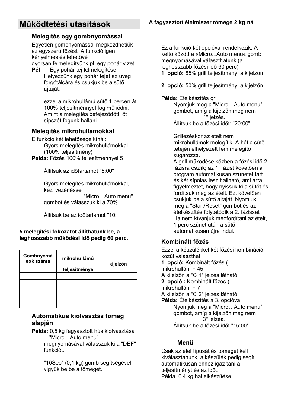 Működtetési utasítások | Gorenje GMO-23 Ora Ito W User Manual | Page 59 / 175