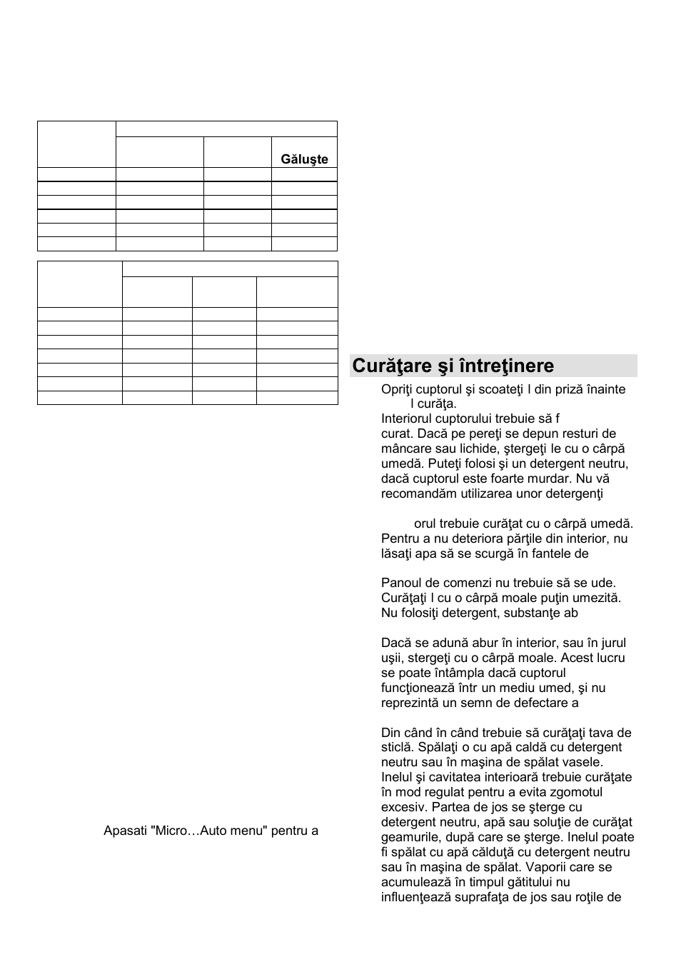 Curăŝare şi întreŝinere | Gorenje GMO-23 Ora Ito W User Manual | Page 75 / 175