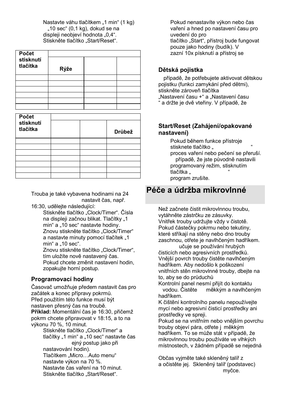 Péĉe a údrņba mikrovlnné trouby | Gorenje GMO-23 Ora Ito W User Manual | Page 89 / 175