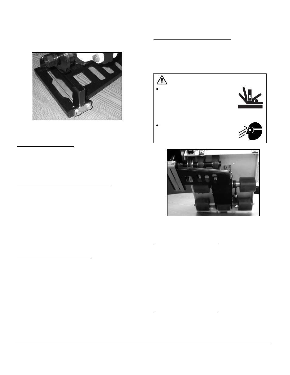 Replacing the skip plate, Leveling the skip plate mounting flange, Inner blade flange | Installing the inner blade flange, Removing the inner blade flange, Wheels, Replacing the front wheels, Replacing the rear wheels | Diamond Products CC155 User Manual | Page 20 / 28
