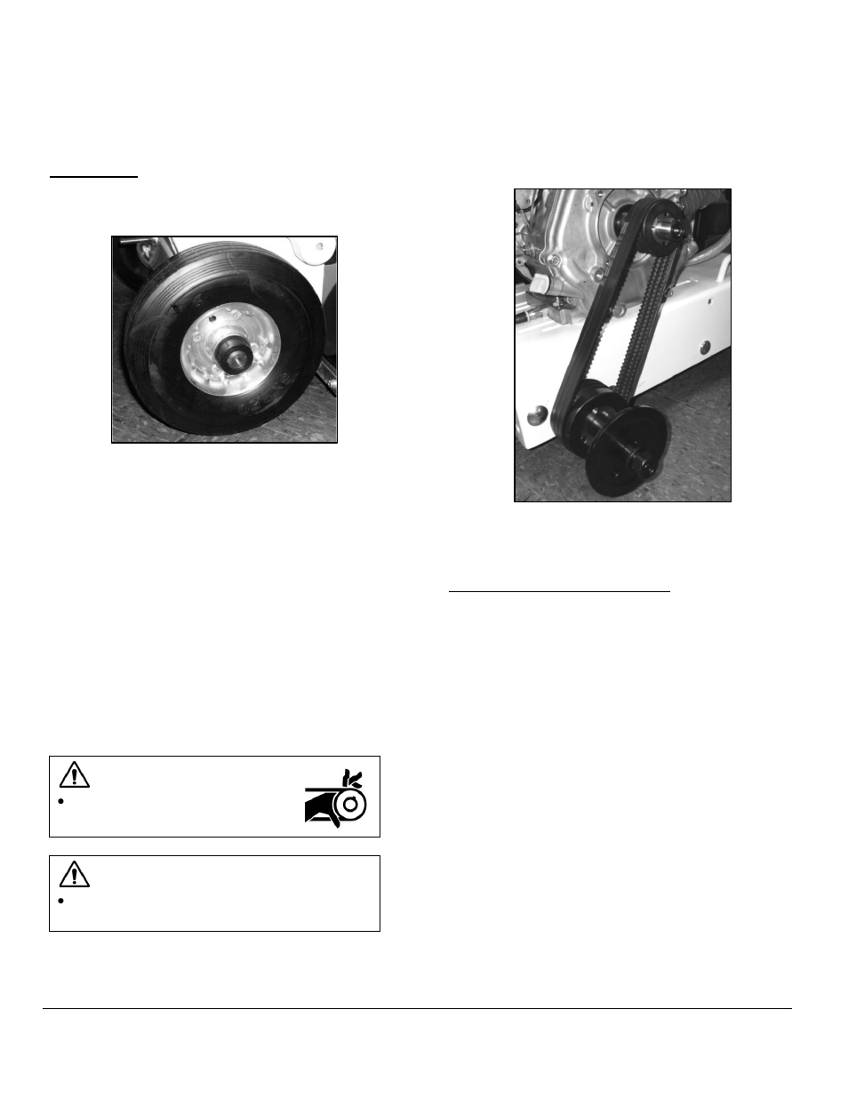 Rear wheels, Blade drive belts, Tensioning the blade drive belts | Diamond Products CC1300XL User Manual | Page 29 / 38