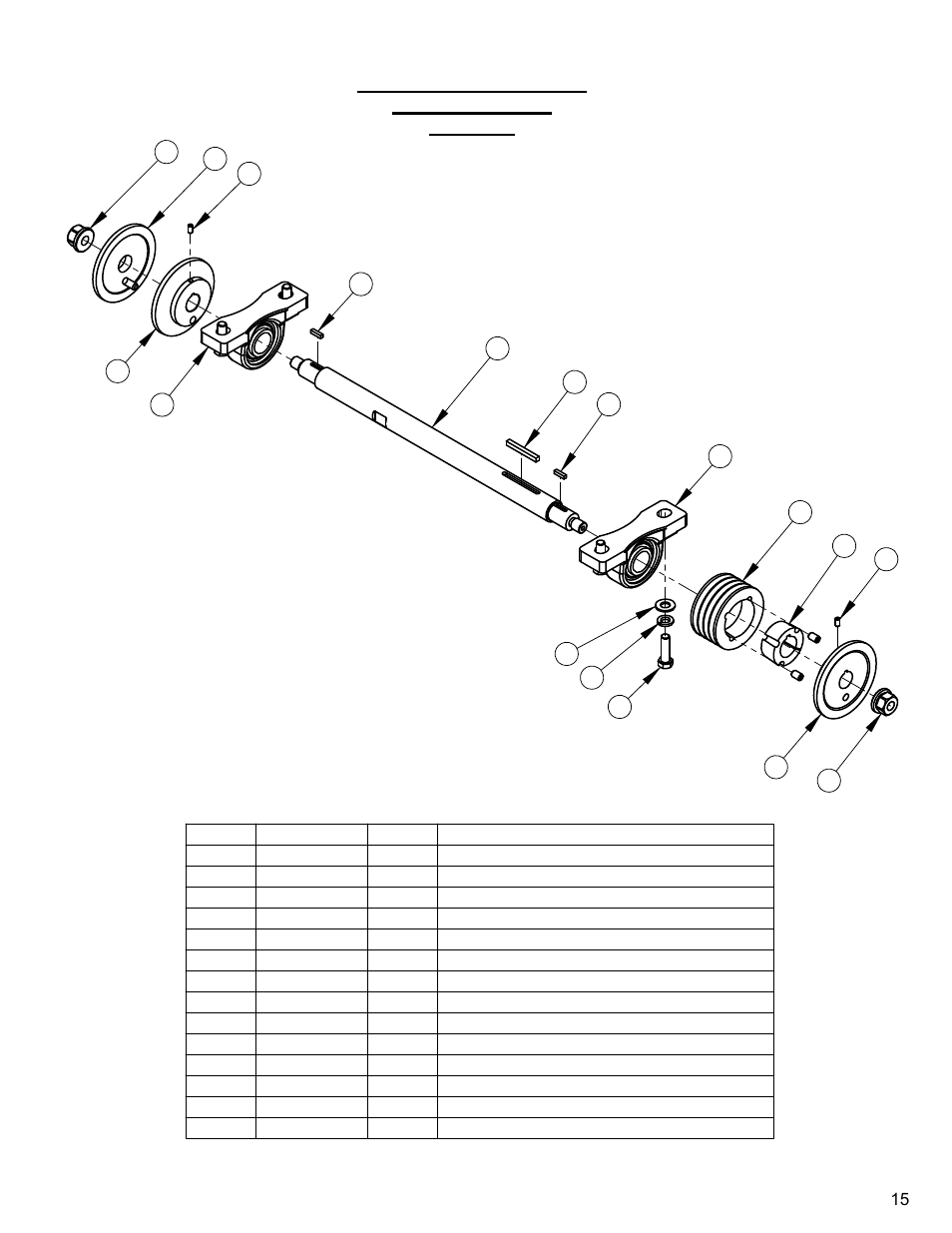 Blade shaft ass'y, hydraulic, Blade shaft assembly, hydraulic units | Diamond Products CC1800XL (Hydraulic) User Manual | Page 15 / 52