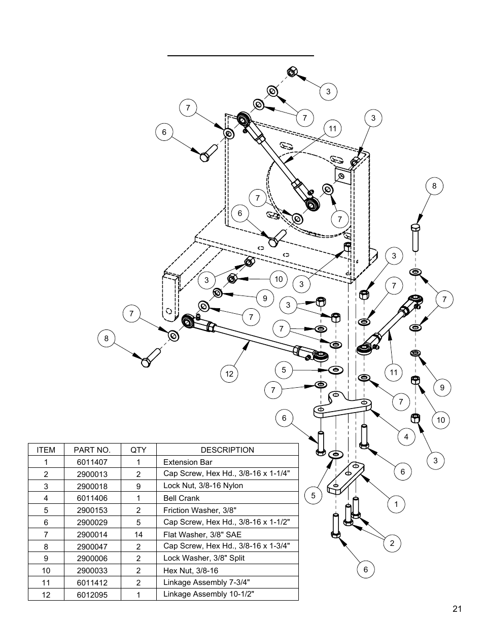 Linkage assembly, Linkage assembly……………………………21 | Diamond Products CC3500J User Manual | Page 21 / 68