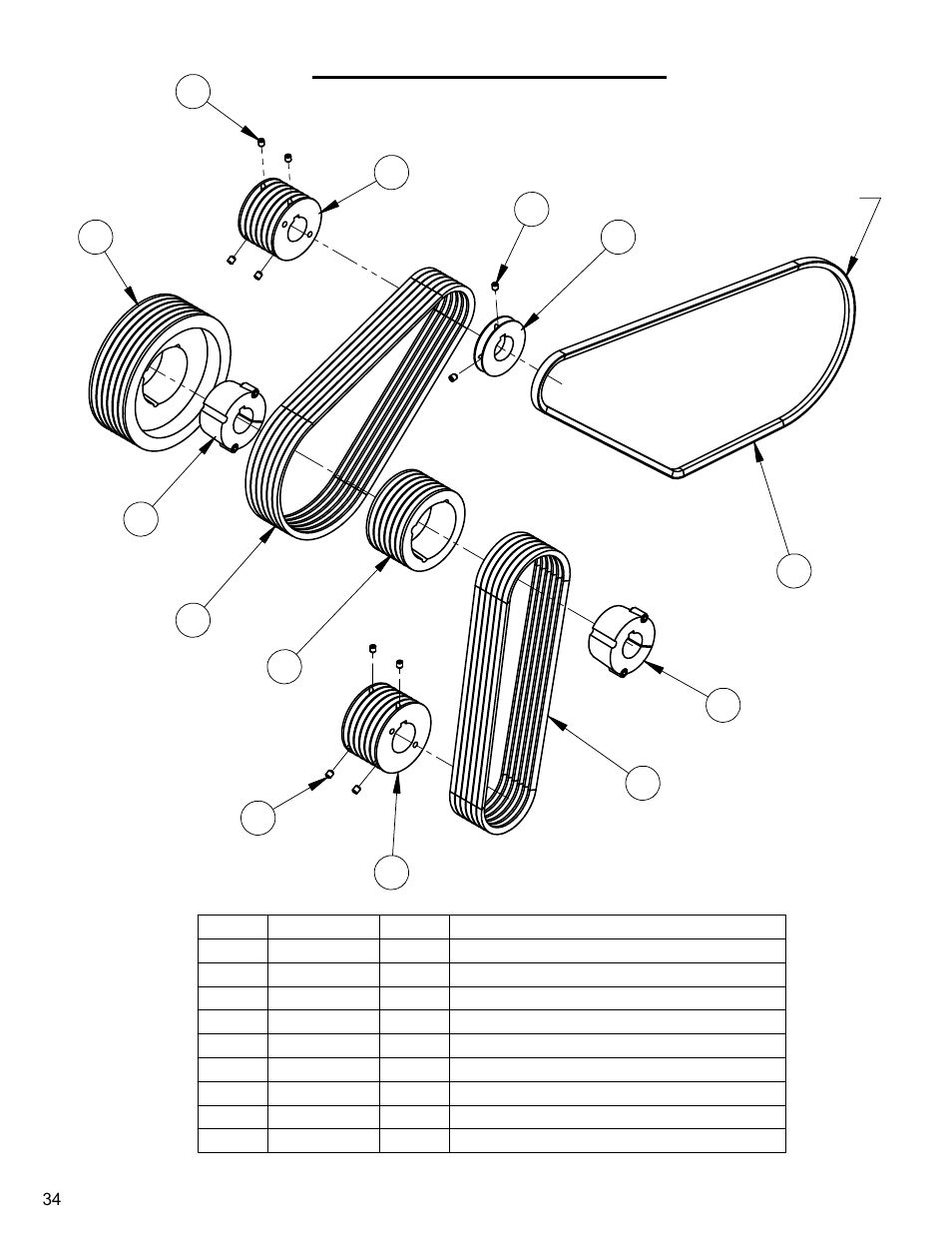 26" belt drive assembly | Diamond Products CC3500J User Manual | Page 34 / 68