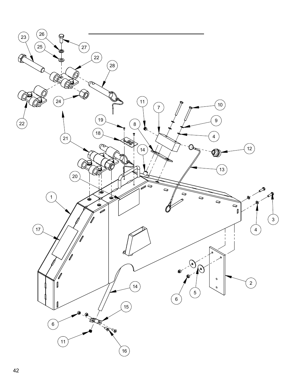 26" blade guard assembly, 26" blade guard assembly………………… 42 | Diamond Products CC3500J User Manual | Page 42 / 68