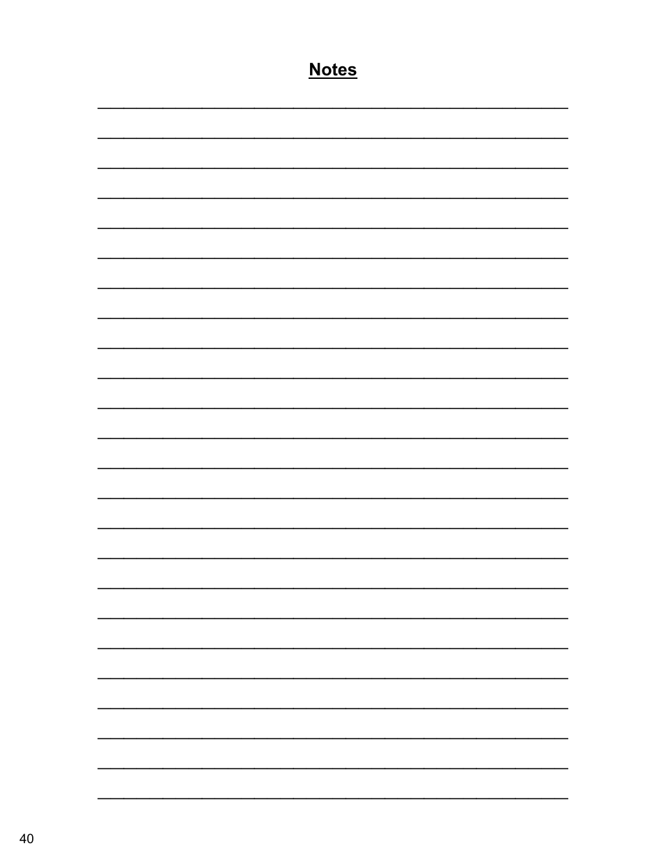 Notes | Diamond Products CC3500E (Electric) User Manual | Page 40 / 68