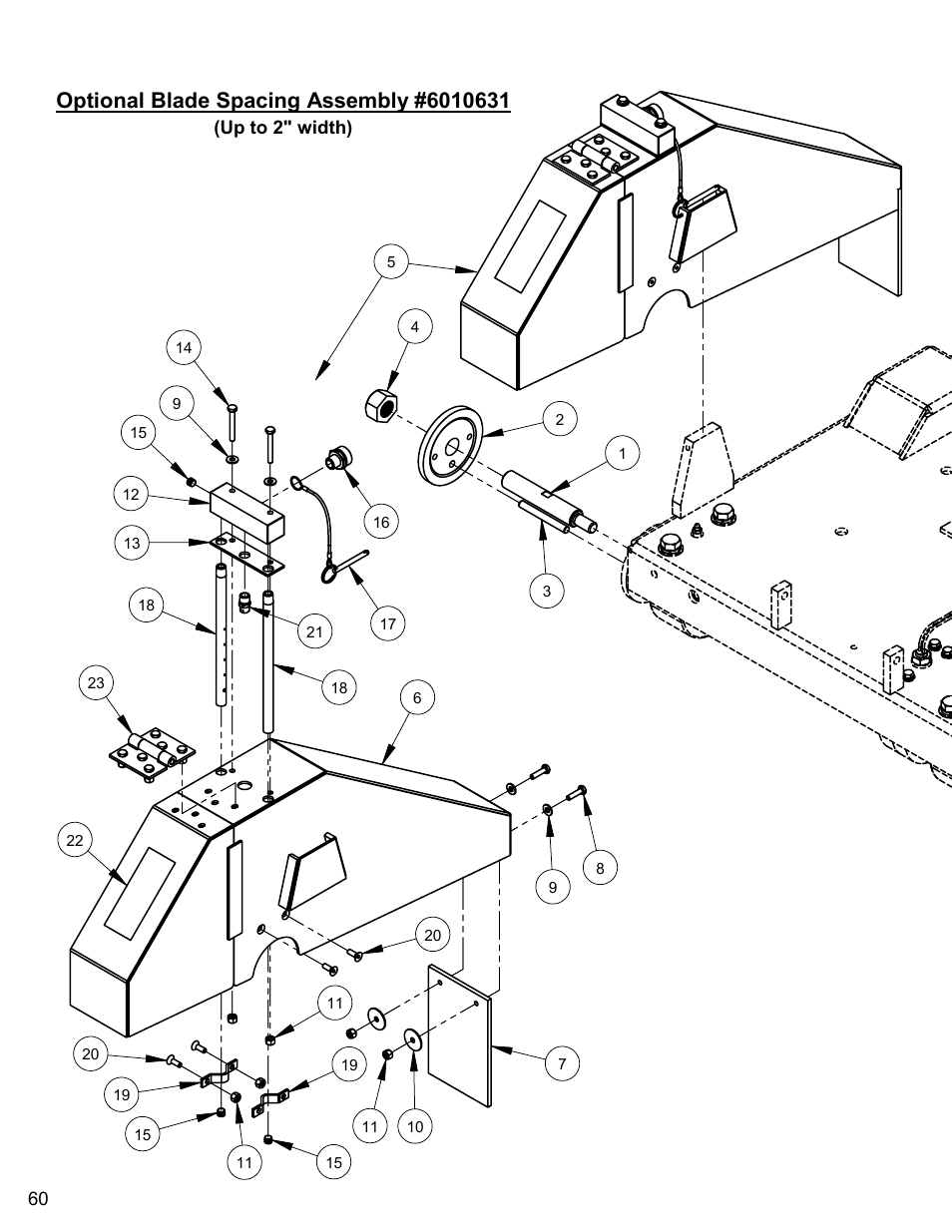 Optional blade spacing assembly | Diamond Products CC3500E (Electric) User Manual | Page 60 / 68
